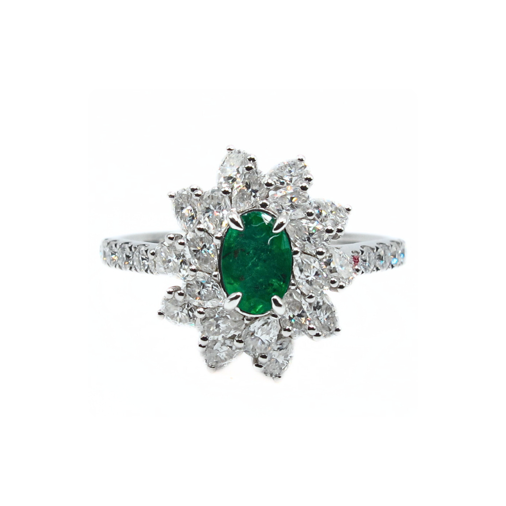 CG  | 2-in-1 Natural Emerald Ring + Pendant for Women  | D VVS Moissanite | Luxury with a Twist