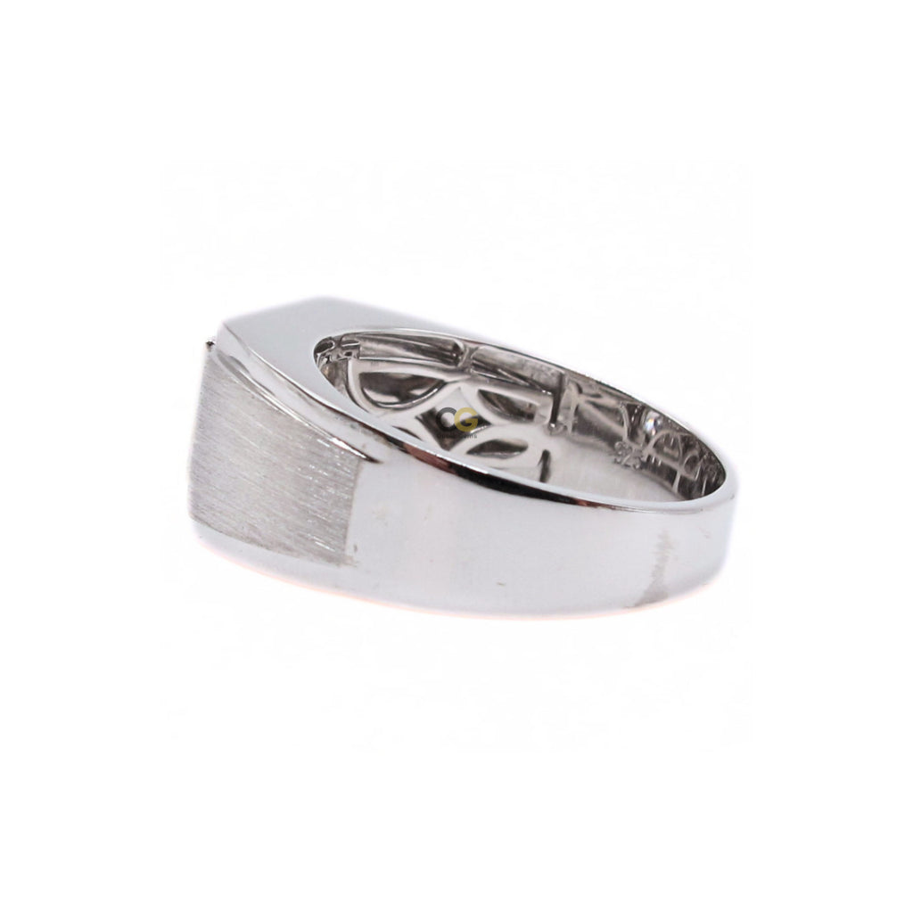 CG Premium Grade Princess Cut Cubic Zirconia Micro Setting Silver Men's Ring