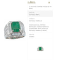 CG |  Certified Natural Emerald Men's Ring | Emerald Cut 2.90ct | VVS D Color Moissanit | Luxury