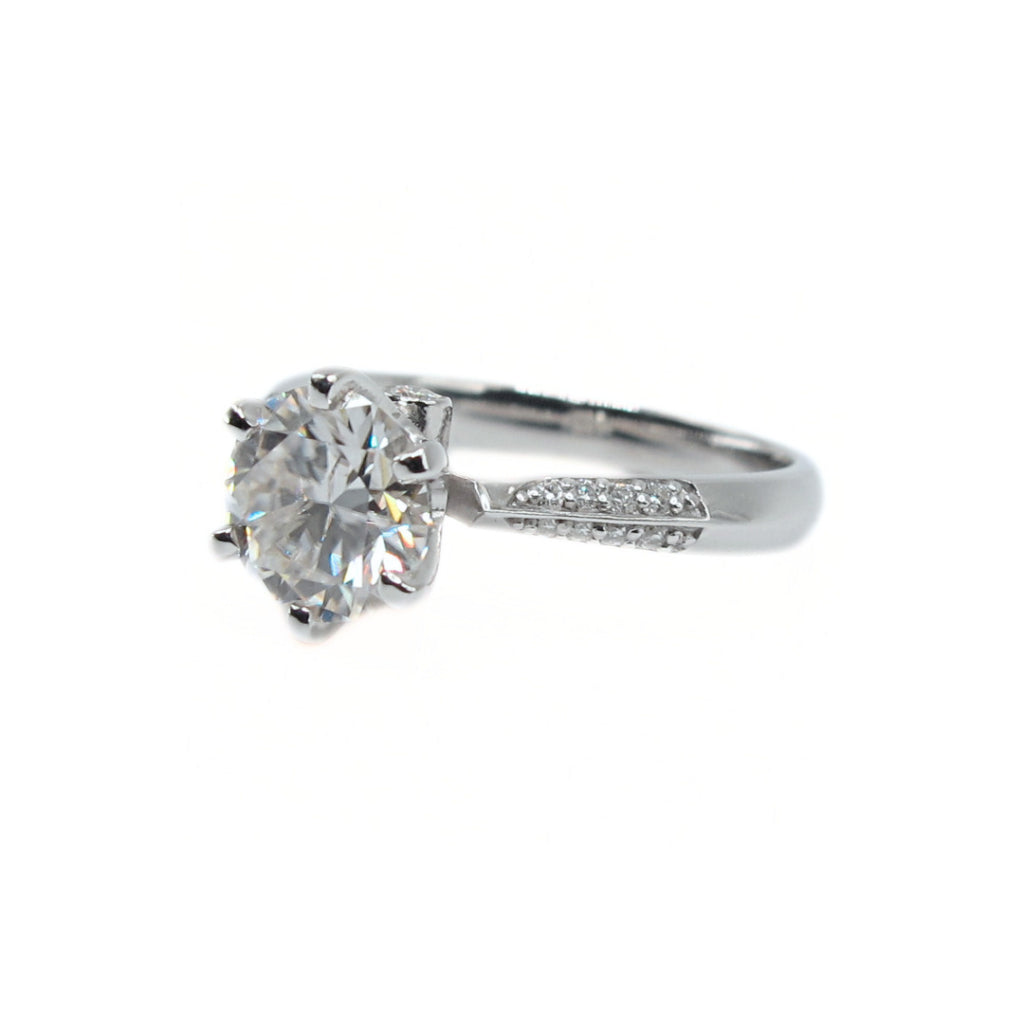 CG | Premium 1 Carat Moissanite Women Wedding Ring | D color VVS grade | Sterling Silver 925