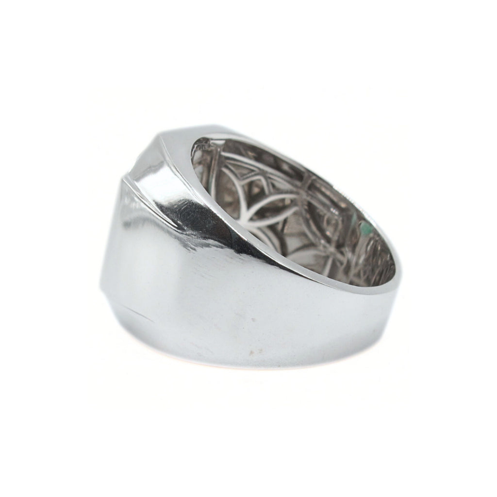 CG | Certified Natural Emerald Men's Ring | Oval Cut 1.41ct | Moissanite VVS D Color | Luxury Silver