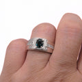 CG | Certified Madagascar Natural Blue Sapphire Men's Ring | D VVS Moissanite Channel Setting