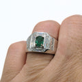 CG | Certifed Natural Emerald Men’s Ring | D VVS Moissanite | Bold. Luxurious. Unforgettable.