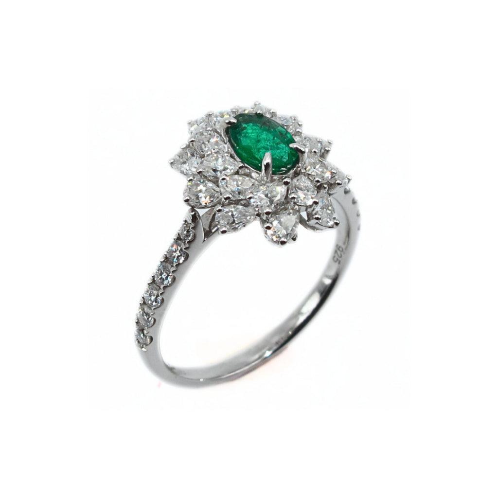 CG  | 2-in-1 Natural Emerald Ring + Pendant for Women  | D VVS Moissanite | Luxury with a Twist