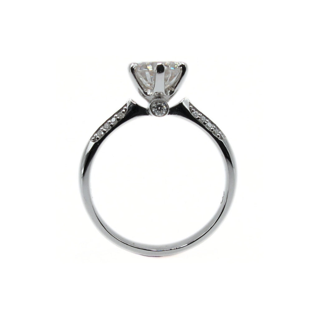 CG | Premium 1 Carat Moissanite Women Wedding Ring | D color VVS grade | Sterling Silver 925